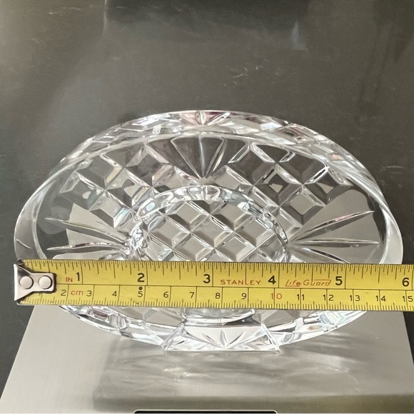 Vintage Glass Crystal Desk OVAL CLOCK - Picture 8 of 15